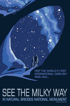 poster illustration inviting you to see the Milky Way